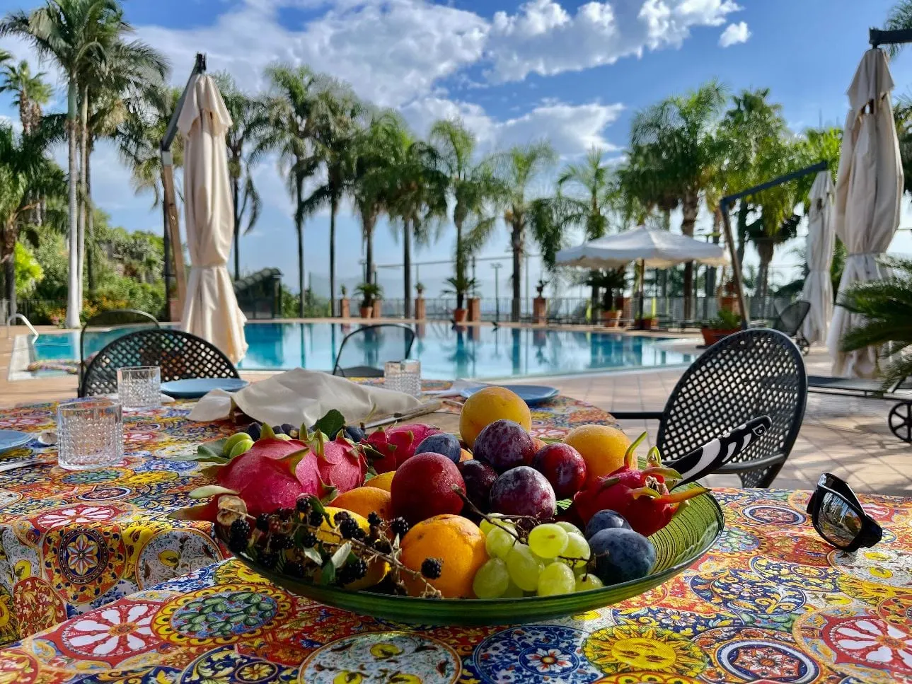 Fresh fruit by the pool