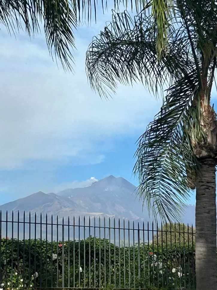 Mount Etna seen from the garden